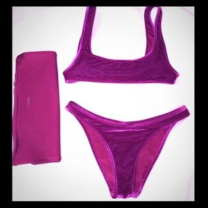 Triangl velvet bikini with dust bag - Plum